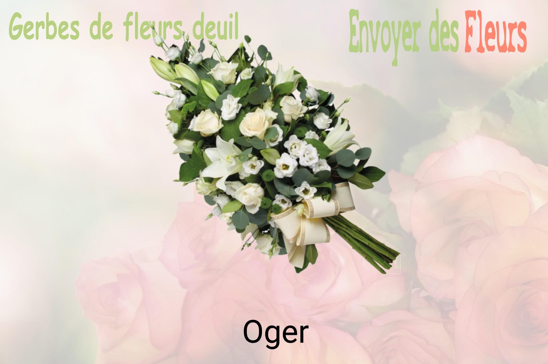 Gerbe de fleurs de deuil livrée à Oger